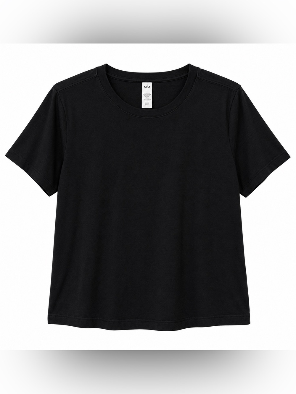 ALO Yoga Women's Classic Black Crewneck Crop Tee